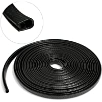MATCC 4m U Protector de Puerta de Coche Goma Borde de Coche Caucho Sello Protección de Borde Metal